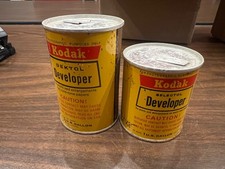 Vintage Kodak Dektol and Selectol Developer cans sealed expired