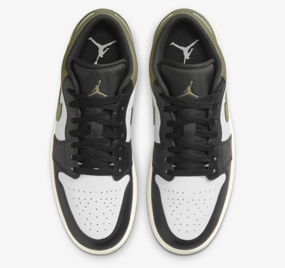 Nike Air Jordan 1 Low Black Toe Medium Olive 553558-092 Mens New