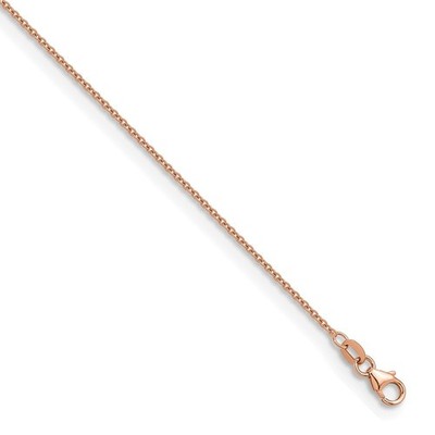 14K Rotgold poliert 1,5 mm Solide Kabel Kette Halskette 18'' für Frauen 2,78 gm