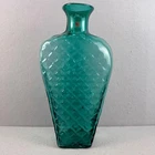 Large 17" Blenko 9102L Antique Green Glass Diamond Point Floor Vase Hank Adams