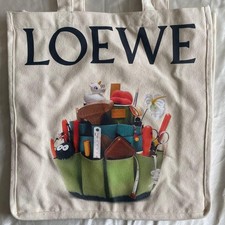 LOEWE Crafted World Novelty Tote Bag Beige Canvas New Unused Auth