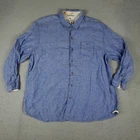 Tommy Bahama Shirt Mens Size 2XL Blue  Linen Button Up Long Sleeve