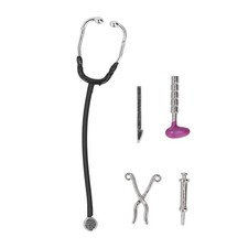 5Pcs Mini Medical Appliance Model Simulation Exquisite Dollhouse Stethoscope Set