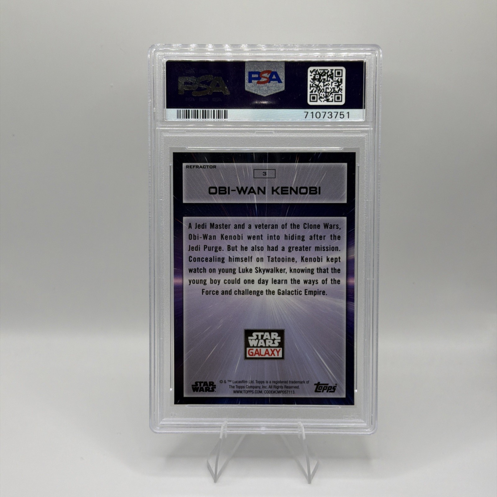 2022 Topps Star Wars Galaxy Refractor #3 Obi-Wan Kenobi PSA 10 view 3