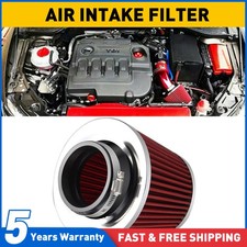 1x Car Air Filter Induction Kit Sports Cone Air Filter Chrome Finish Universal