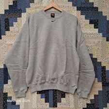 Felpa Vintage Deadstock Nike Team Center Swoosh Grigio Erica Taglia Large Y2K