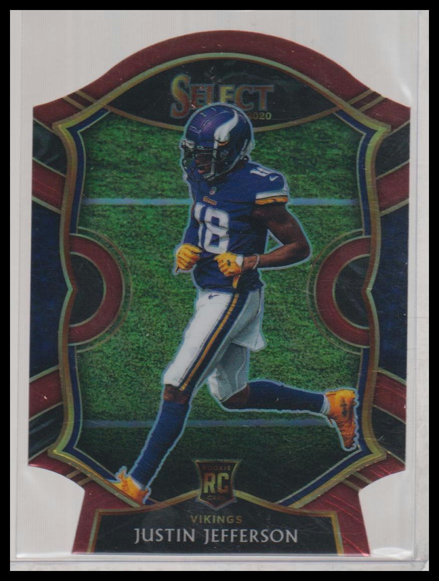 2020 Panini Select #61 Justin Jefferson Red Prizm Die Cut