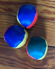 3 Small, lightweight juggling balls/bean bags   2  diameter, 1.5 oz each, used