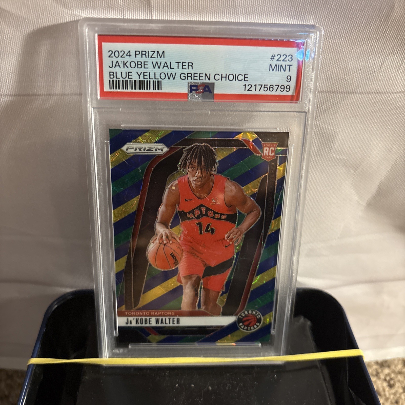 2024-25 Panini Prizm #223 JA'KOBE WALTER Choice Blue/Yellow/Green RC PSA MINT 9!