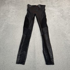 Spanx Pants Womens Small Black Stretch Leggings Faux Leather Moto