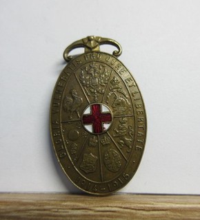 Vintage WW1 Allied Red Cross Commemorative Wound Badge Pin c1914 15