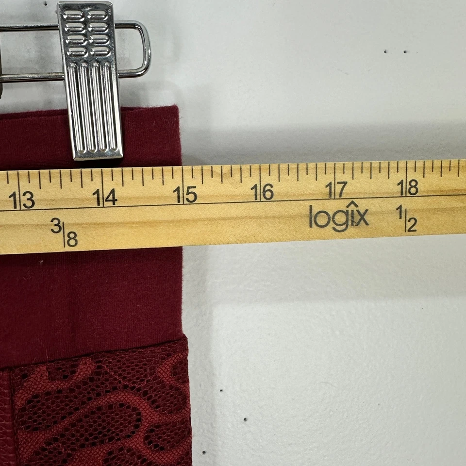 Леггинсы с логотипом Layers XS жаккардовые красные богемное художественное заявление фестиваль гостиная - Изображение 2 из 4