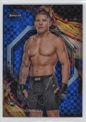 2024 Finest UFC Blue Checkerboard Refractor 70/75 Brunno Ferreira Rookie RC 17gb