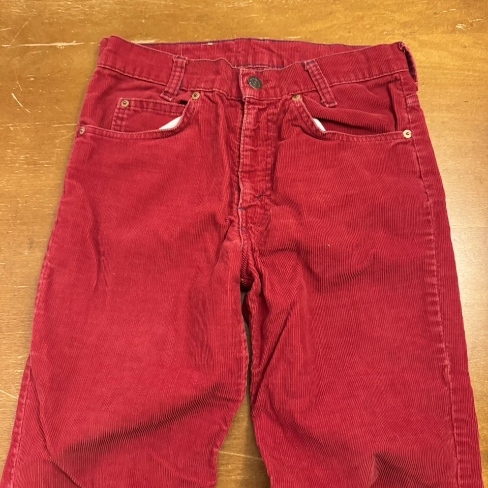 VTG 70s Levi's 716 Orange Tab Corduroy Pant Flare Bootcut Made USA 29x32 - Image 3 of 4