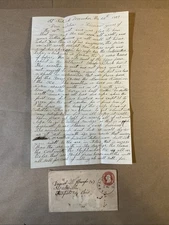 Antique 1857 Letter From Napoleon To Daniel Spangler Soutsville OH INV-P1183