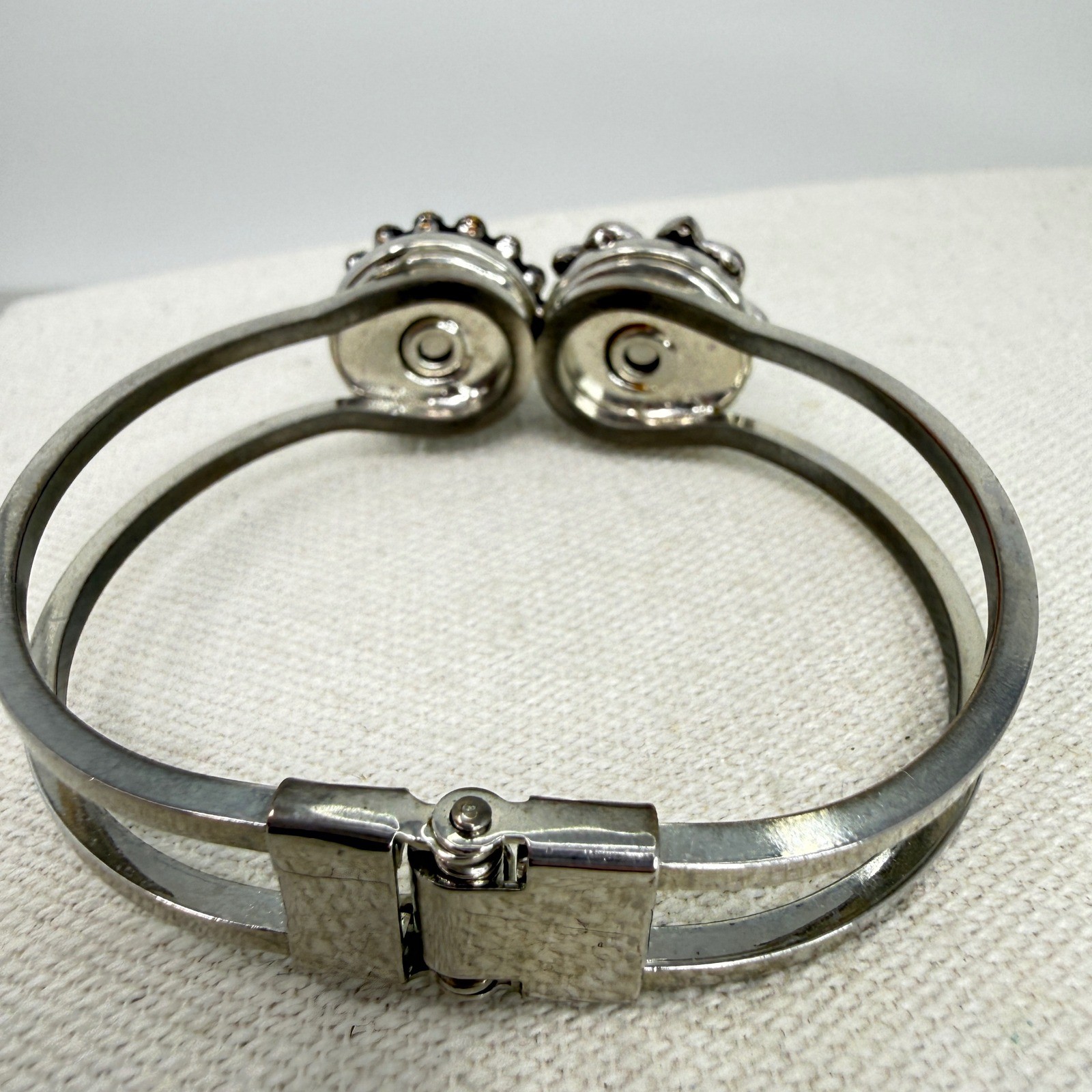 Interchangeable Snap Button Hinge Bracelet Silver… - image 4
