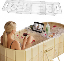 Expandable Bathtub Tray, Foldable Bath Tray for Tub, Acrylic Bath Table Trays St