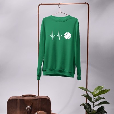 Heartbeat Life Line Tennis Team Sweatshirt Schule Tennisverein Sportspieler Geschenk