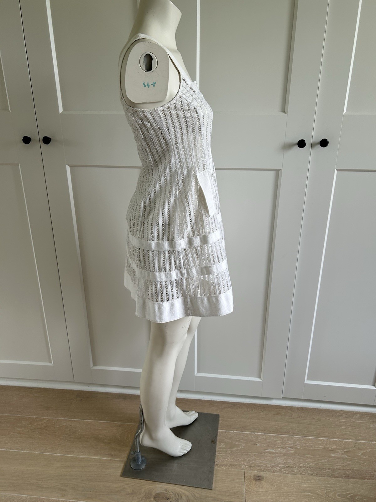 LAUNDRY WHITE CROCHET TINY BUTTONS MINI DRESS 0 - image 6