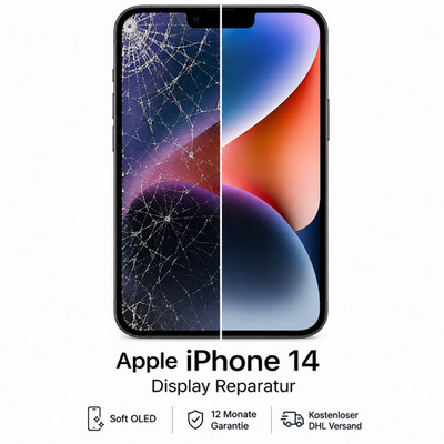 Display Reparatur Apple iPhone 14 Soft OLED 120Hz 12M Gar. DHL frei