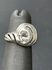 VINTAGE KABANA 925 STERLING SILVER AND COLORLESS GEM  RING SIZE 3.75