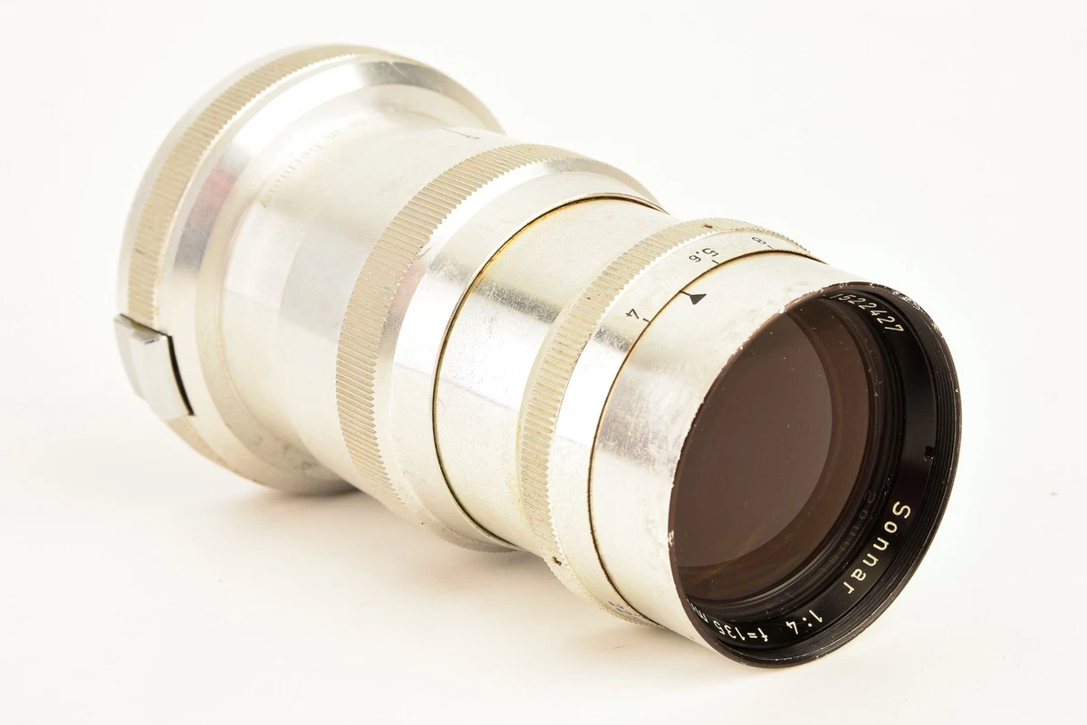 Carl Zeiss Jena Sonnar lens 4/135 mm Silver Branded as Jena S Exakta mount