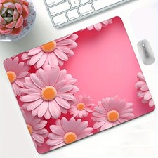 Fresh Pink Daisy Mouse Pad: Girly Floral Desk Mat for Cozy Workspaces Study
