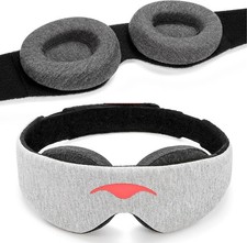 Manta Sleep Mask - 100 Light Blocking, Adjustable 1 Count Pack of 1 , Gray