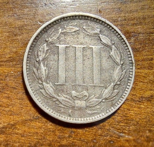 1866, 3 Cent Nickel Piece, Nice Coin - Picture 2 of 4