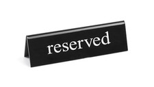 HENDI Tischschild Reserviert doppelseitig Schwarz Wei&szlig; 130x35x40mm PMMA