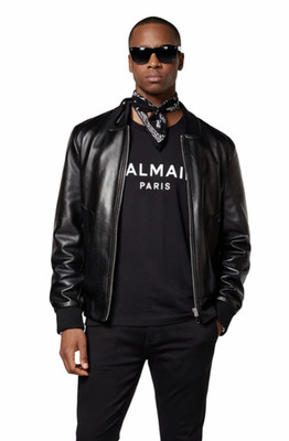 BALMAIN Flocked Logo Straight Fit T-Shirt Cotton Shirt Paris Logo Tee Top Bnwt M
