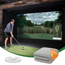Fireproof Golf Simulator Screen 3D Air Mesh I...