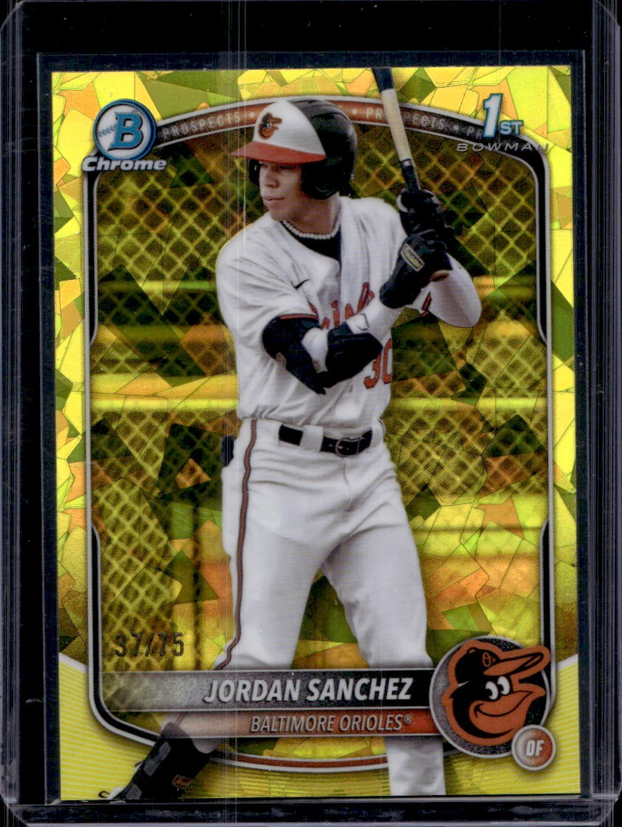 Jordan Sanchez 2025 Bowman Chrome Sapphire #BCP-208 Yellow /75