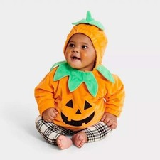 Baby Pumpkin Halloween Costume Hoodie Pants Set Toddler Infant