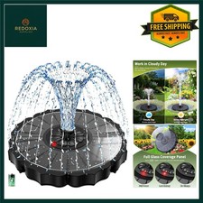 Elegant Solar Fountain Pump, 3.5W Glass Panel, 2000mAh Battery, 7-inch