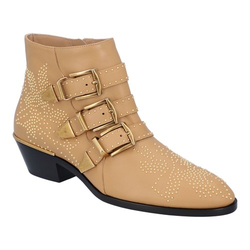 Chloé, Chloé Damen-Stiefeletten „Susanna“ Aus Beigem Leder Weiblich Beige 40