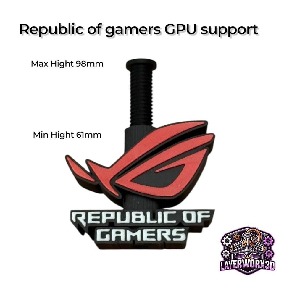 LAYERWORX3D Graphics Card GPU Support Bracket Holder - Republic Of Gamers