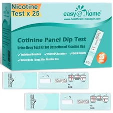 Cotinine Medical Test Strips 25 Count 99 Accuracy Easy Dip Test for Nicotine New