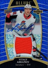 2019-20 Upper Deck Allure Jersey Auto Blue Line #84 Vitaly Abramov Jersey /99