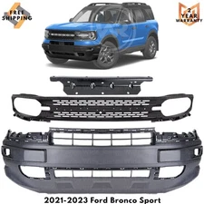 Front Bumper Cover Fascia & Grille Assembly Kit For 2021-2023 Ford Bronco Sport