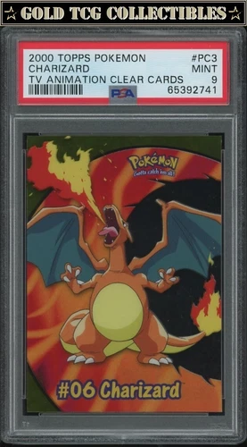 PSA 9 ⭐️ Pokemon Charizard PC3 Clear Card 2000 Topps TV Animation Graded Card