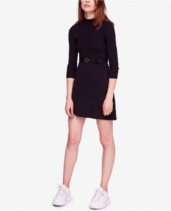 black ribbed sweater dress