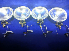 CLASSIC MINI WIPAC FOG AND DRIVING LIGHTS PLUS 4 MOUNTING BRACKETS PLUS COVERS