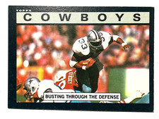 HOF TONY DORSETT Dallas Cowboys 1985 Topps BUSTING THROUGH THE DEFENSE Card #37