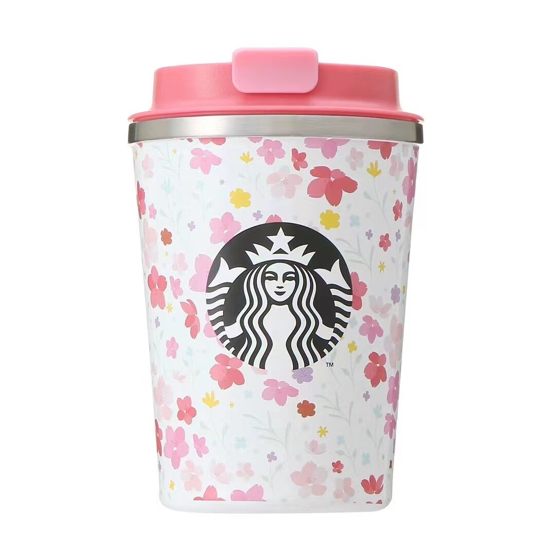 Starbucks Sakura Collection Cherry Blossom Stainless Pearl White