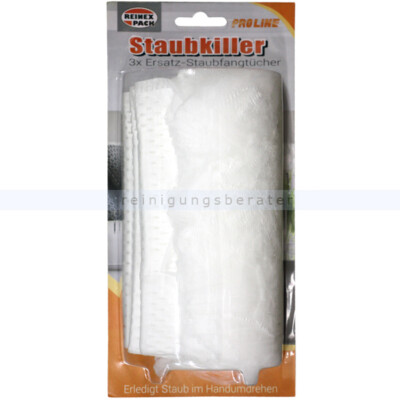 Reinex Staubkiller Ersatztücher - 3er Pack Microfaser Staubfangtücher