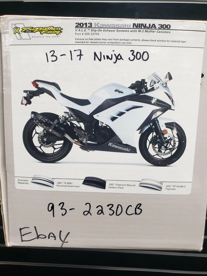 TWO BROTHERS RACING BLACK SERIES SLIP ON EXHAUST KAWASAKI NINJA 300 13-17 Foto 2 de 2