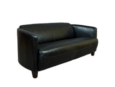 Vintage Echtleder Sofa Rocket schwarz Belon Black Zweisitzer Ledersofa 3-Sitzer