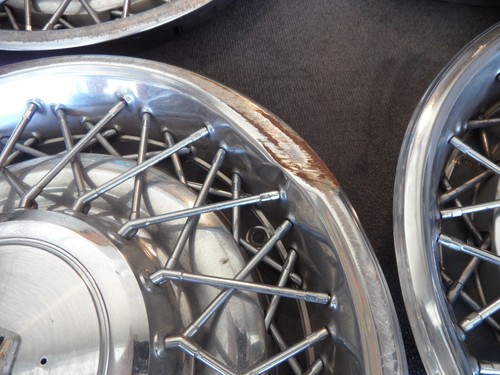 1975-1985 Cadillac DeVille Seville Fleetwood 15" Wire/spoke Hubcaps (4) - 4parts - Picture 5 of 18