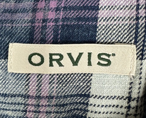 Camisa Orvis Para Hombres Talla Grande A Cuadros Western Manga Corta Azul Abotonada - Imagen 14 de 16